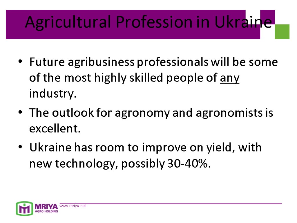Agricultural Profession in Ukraine Future agribusiness professionals will be some of the most highly